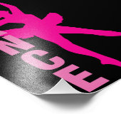 Girls Hot Pink Ballerina Dance Foto Afdruk (Hoek)