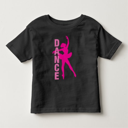 Girls Hot Pink Ballerina Dance Kinder Shirts (Voorkant)