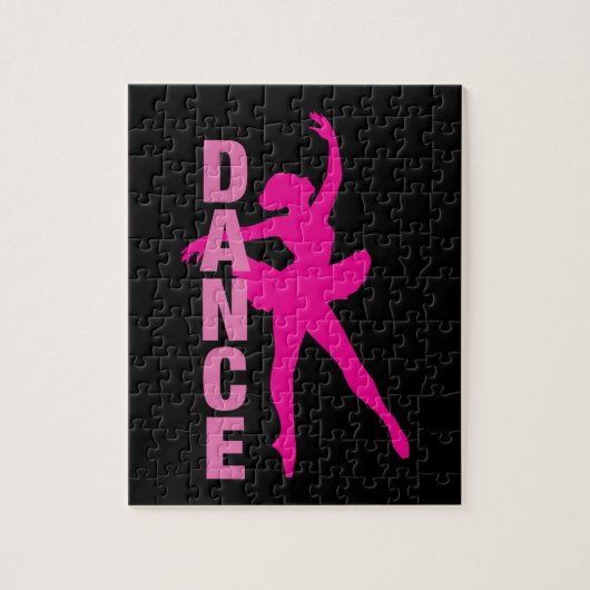 Girls Hot Pink Ballerina Dance Legpuzzel (Verticaal)
