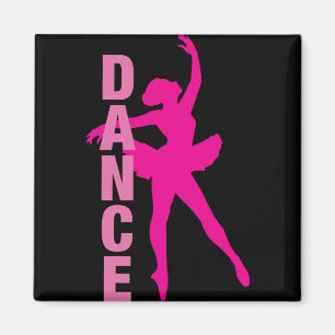 Girls Hot Pink Ballerina Dance Magneet
