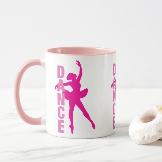 Girls Hot Pink Ballerina Dance Mok (Met donut)