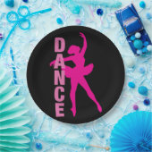 Girls Hot Pink Ballerina Dance Papieren Bordje (Feest)