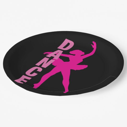 Girls Hot Pink Ballerina Dance Papieren Bordje (Gekanteld)