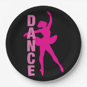 Girls Hot Pink Ballerina Dance Papieren Bordje (Voorkant)