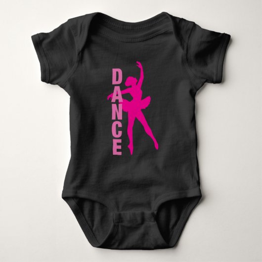 Girls Hot Pink Ballerina Dance Romper (Voorkant)