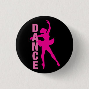 Girls Hot Pink Ballerina Dance Ronde Button 3,2 Cm