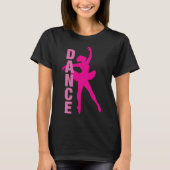 Girls Hot Pink Ballerina Dance T-shirt (Voorkant)