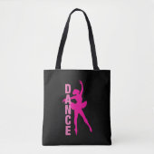 Girls Hot Pink Ballerina Dance Tote Bag (Voorkant)