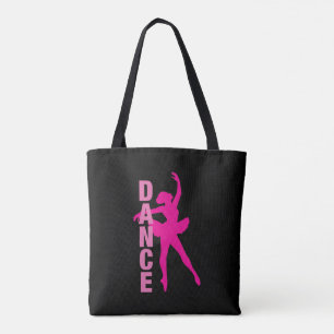 Girls Hot Pink Ballerina Dance Tote Bag