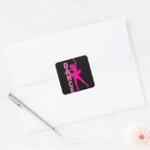 Girls Hot Pink Ballerina Dance Vierkante Sticker (Envelop)