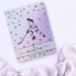Girls Ice Hockey Colorful Ombre Snowflake Pattern Legpuzzel