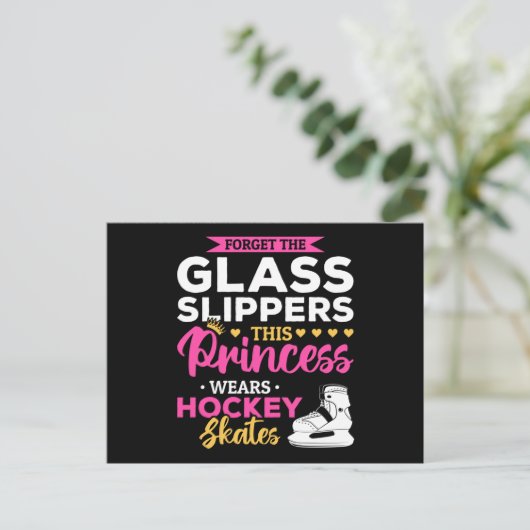 Girls Ice Hockey Princess Briefkaart (Staand voorkant)