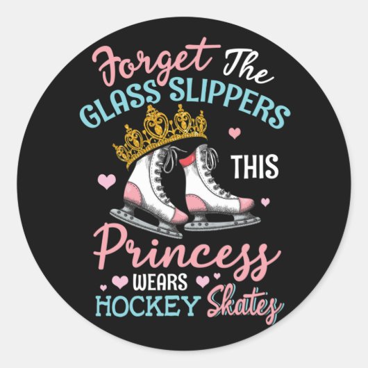 Girls Ice Hockey This Princess Wears Hockey Skates Ronde Sticker (Voorkant)