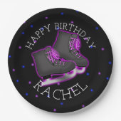 Girl's Ice Schaats Birthday Party Papieren Bordje (Voorkant)