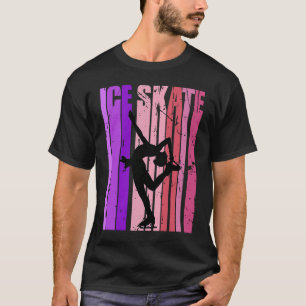 Girls Ice Skating Birthday Theme Danser Team Retr T-shirt