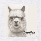 Girl's Iron On Kleren Label met NAAM Llama (Design 2)