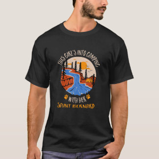 Girl's is in kamp met haar Sint Bernard Dog Lov T-shirt