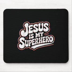 Girls Jesus is mijn superheld Christelijke peuter Muismat