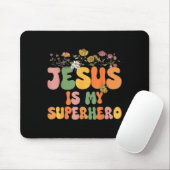 Girls Jesus Is My Superhero Christian Sister God T Muismat (Met muis)