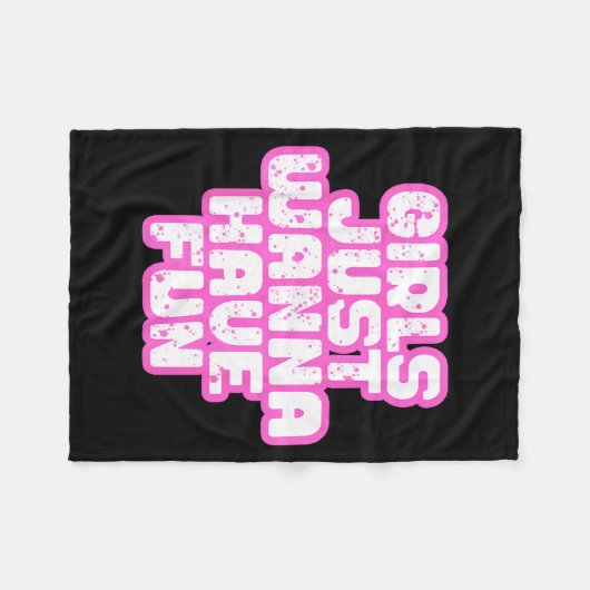 Girls Just W Have Fun  Fleece Deken (Voorkant (Horizontaal))