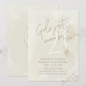 Girls Just Wanna Be 21 | Bow Coquette Birthday Kaart (Voorkant / Achterkant)