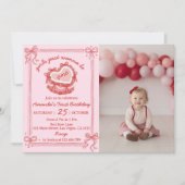 Girls Just Wanna Be One Birthday Party Invitation Bedankkaart (Voorkant)