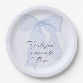 Girls Just Wanna Be One Blue Bow Paper Bord