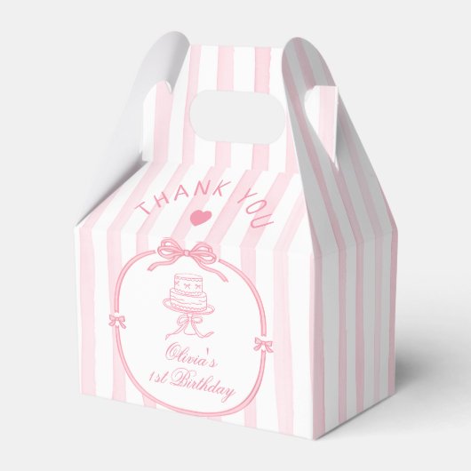 Girls Just Wanna be One Pink Bow Thank You Bedankdoosjes (Achterkant)