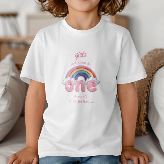 Girls Just Wanna Be One Rainbow Birthday