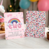 Girls Just Wanna Be Two Rainbow 2nd Birthday Kaart