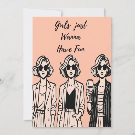 Girls just wanna have fun Card Aankondiging (Voorkant)