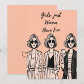 Girls just wanna have fun Card Aankondiging (Voorkant / Achterkant)