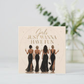 Girls Just Wanna Have Fun Dankkaartjes  Bedankkaart (Staand voorkant)