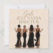 Girls Just Wanna Have Fun Dankkaartjes  Bedankkaart (Voorkant)