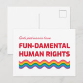 Girls Just Wanna Have Fundamental Human Rights Briefkaart (Voorkant / Achterkant)