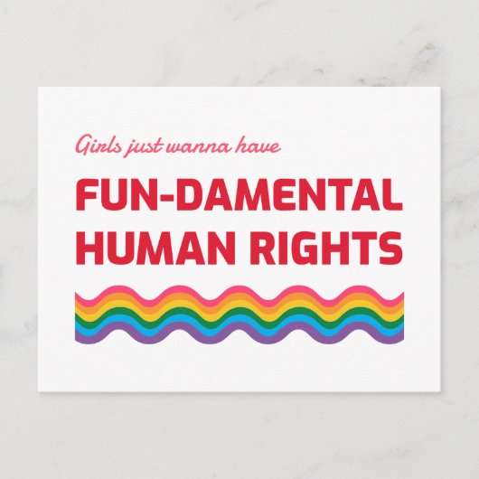 Girls Just Wanna Have Fundamental Human Rights Briefkaart (Voorkant)