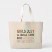 Girls Just Wanna Have Fundamental Human Rights Grote Tote Bag (Achterkant)