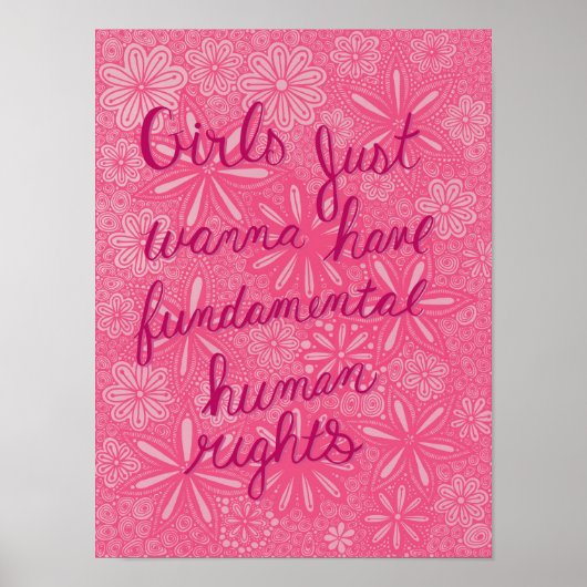 Girls Just Wanna Have Fundamental Human Rights Poster (Voorkant)