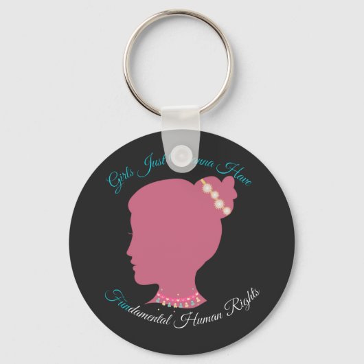 Girls Just Wanna Have Fundamental Human Rights Sleutelhanger (Voorkant)