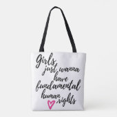 Girls Just Wanna Have Fundamental Human Rights Tote Bag (Achterkant)
