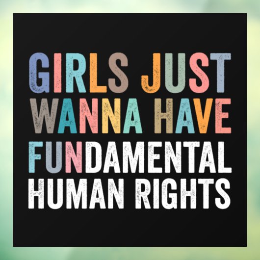 Girls Just Wanna Have Fundamental Rights Raamsticker (Vel 3)