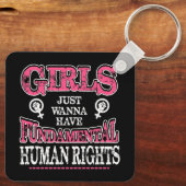 Girls Just Wanna Have Fundamental Rights Sleutelhanger (Achterkant)