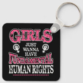 Girls Just Wanna Have Fundamental Rights Sleutelhanger (Achterkant)