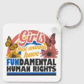 Girls Just Wanna Have Fundamental Rights Sleutelhanger (Achterkant)