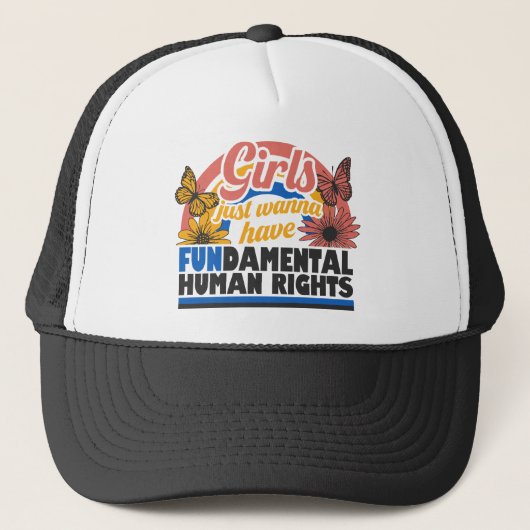 Girls Just Wanna Have Fundamental Rights Trucker Pet (Voorkant)