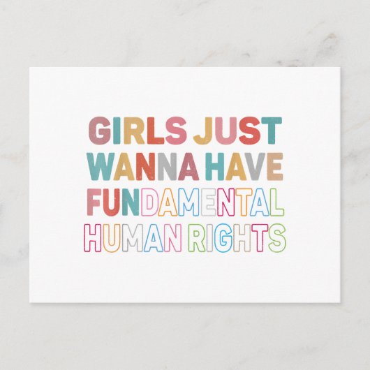 Girls Just Want to Have Fundamental Human Rights F Briefkaart (Voorkant)
