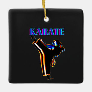 Girls Karate Abstract Blur Keramisch Ornament