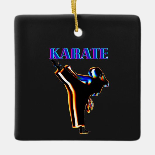 Girls Karate Abstract Blur Keramisch Ornament (Voorkant)