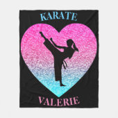Girls Karate Fleece Blanket (Voorkant)