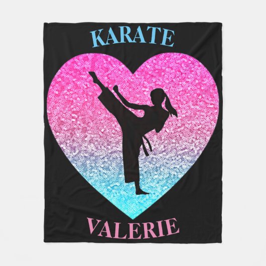 Girls Karate Fleece Blanket (Voorkant)